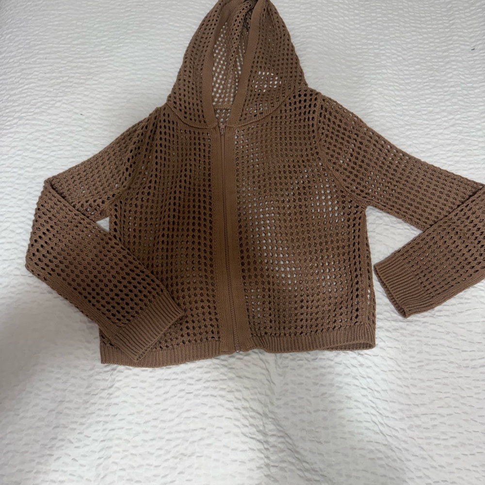 Brown Knit Hooded Sweater NWT